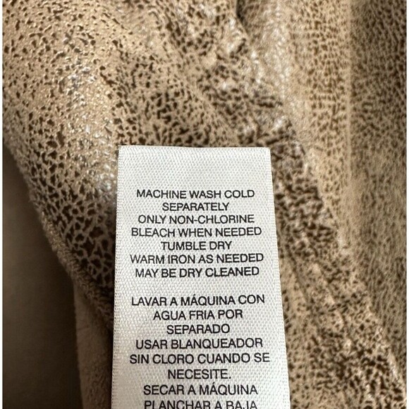 2/$30 Chicos Faux Suede Leather Open Front Jacket Size L Brown Boho Western - Picture 4 of 11